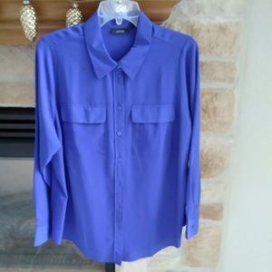 NEW WOT Apt 9 Collared Blouse - Royal Blue